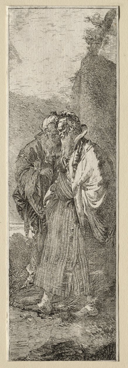 Dos ancianos en un paisaje de Giovanni Domenico Tiepolo