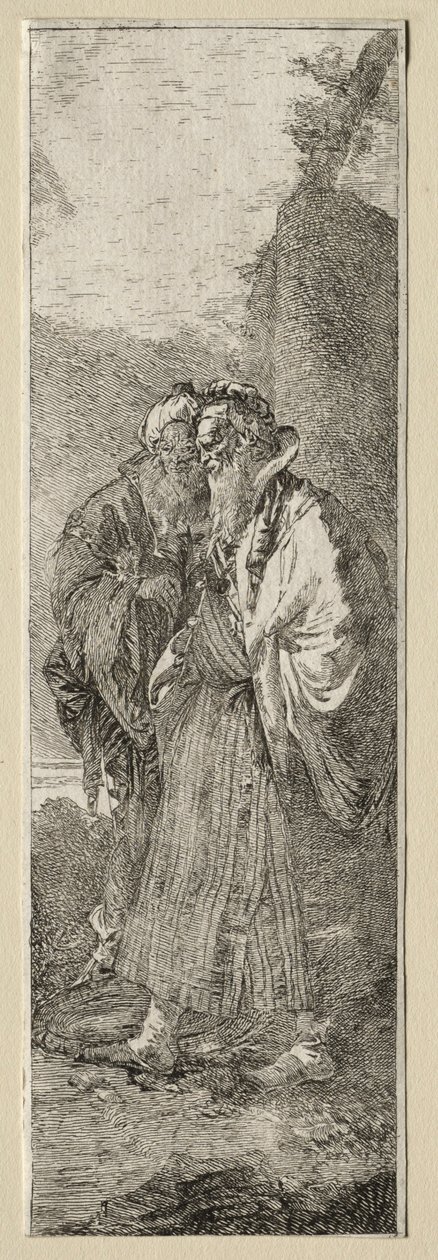 Dos ancianos en un paisaje de Giovanni Domenico Tiepolo