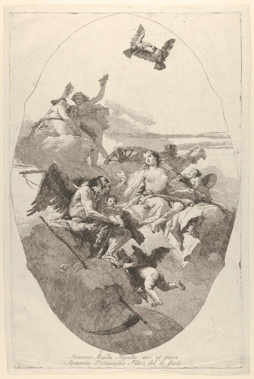 Venus confiando a Cupido al Tiempo de Giovanni Domenico Tiepolo