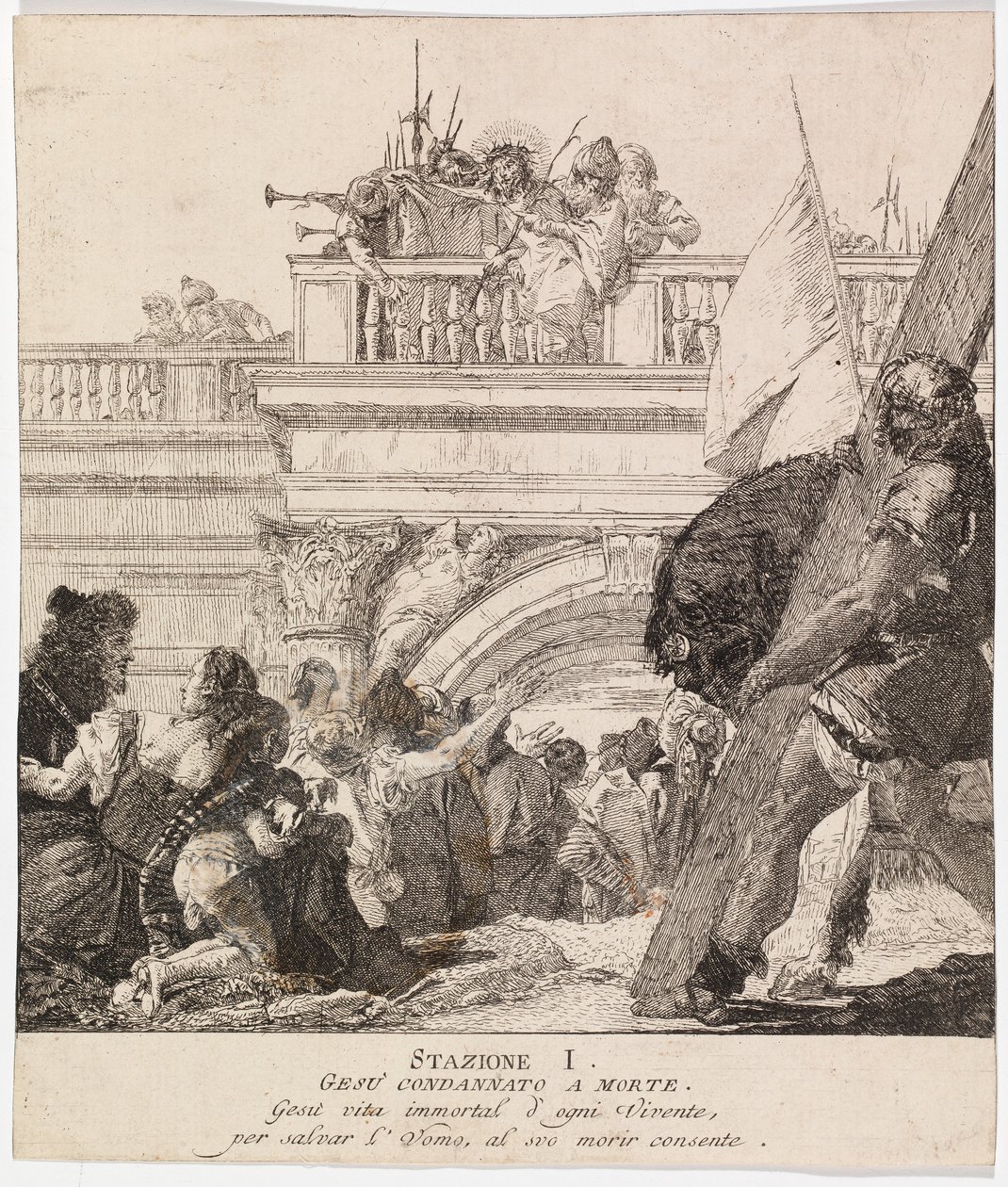 Vía crucis - Estación I. Jesús es condenado a muerte de Giovanni Domenico Tiepolo