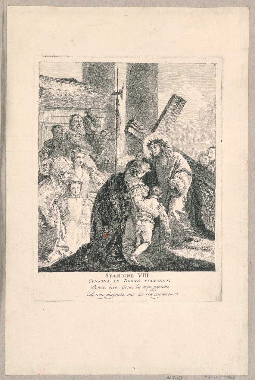 Vía crucis - Estación VIII, Él consuela a las mujeres llorosas de Giovanni Domenico Tiepolo