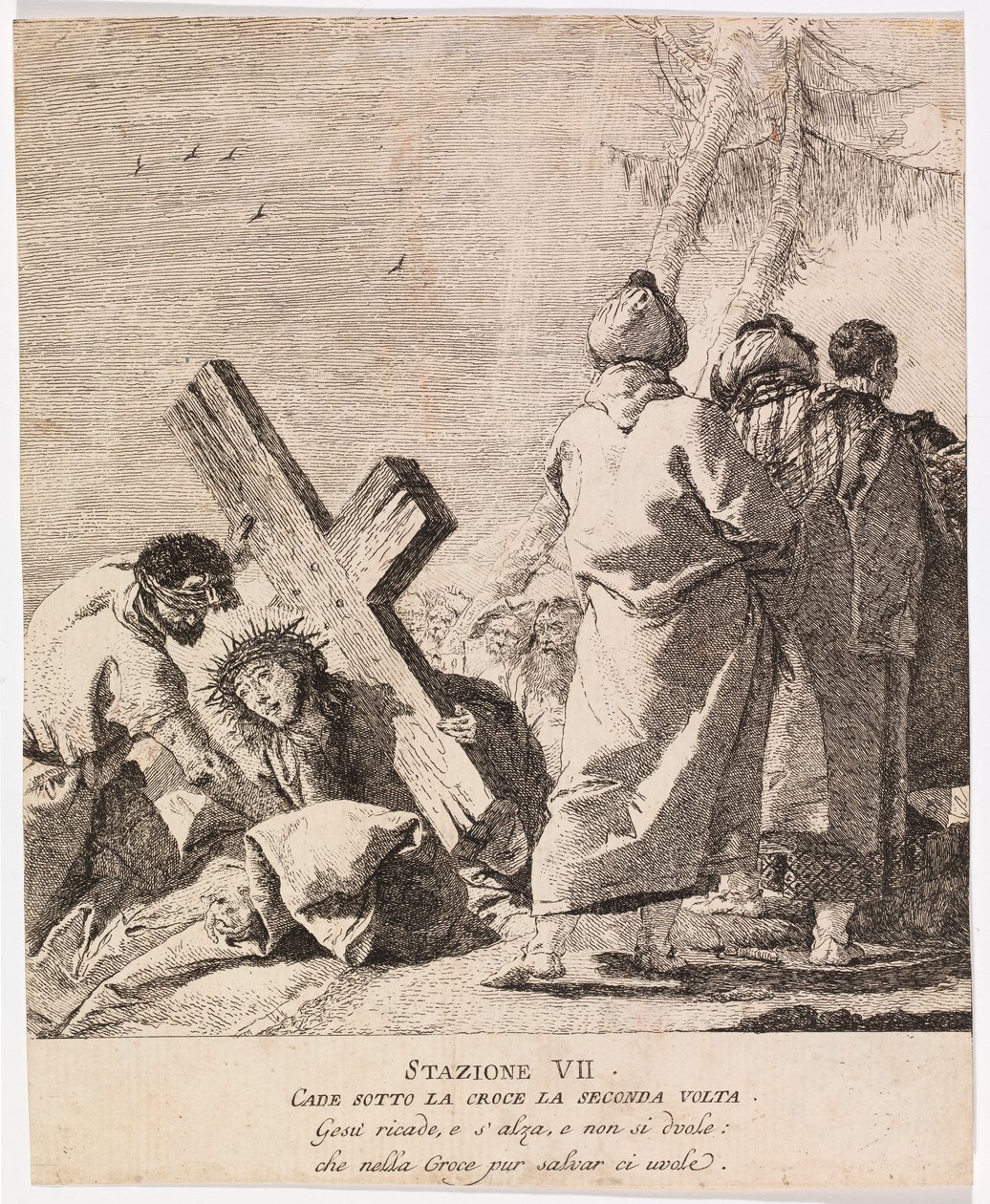 Via crucis - Estación VII. Jesús cae por segunda vez de Giovanni Domenico Tiepolo