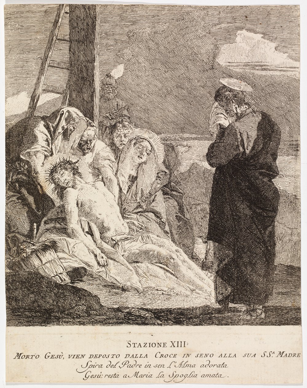 Via crucis - Estación XIII. Jesús es bajado de la Cruz de Giovanni Domenico Tiepolo