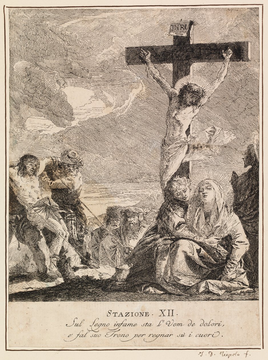 Via crucis - Estación XII. Jesús muere en la cruz de Giovanni Domenico Tiepolo