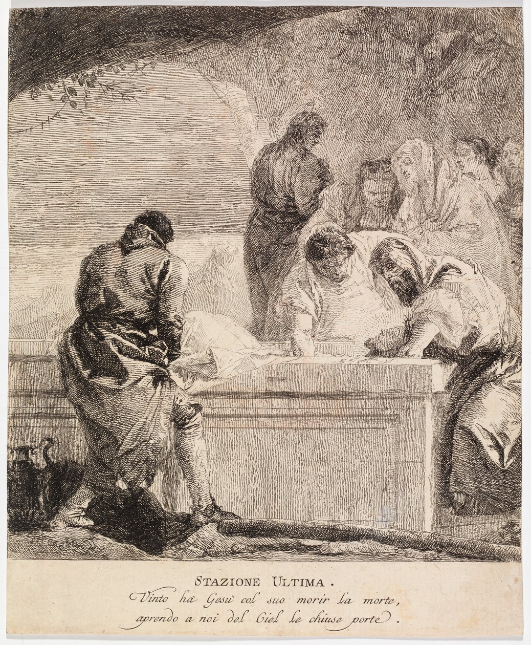 Via crucis - Estación XIV. Jesús es depositado en el sepulcro de Giovanni Domenico Tiepolo