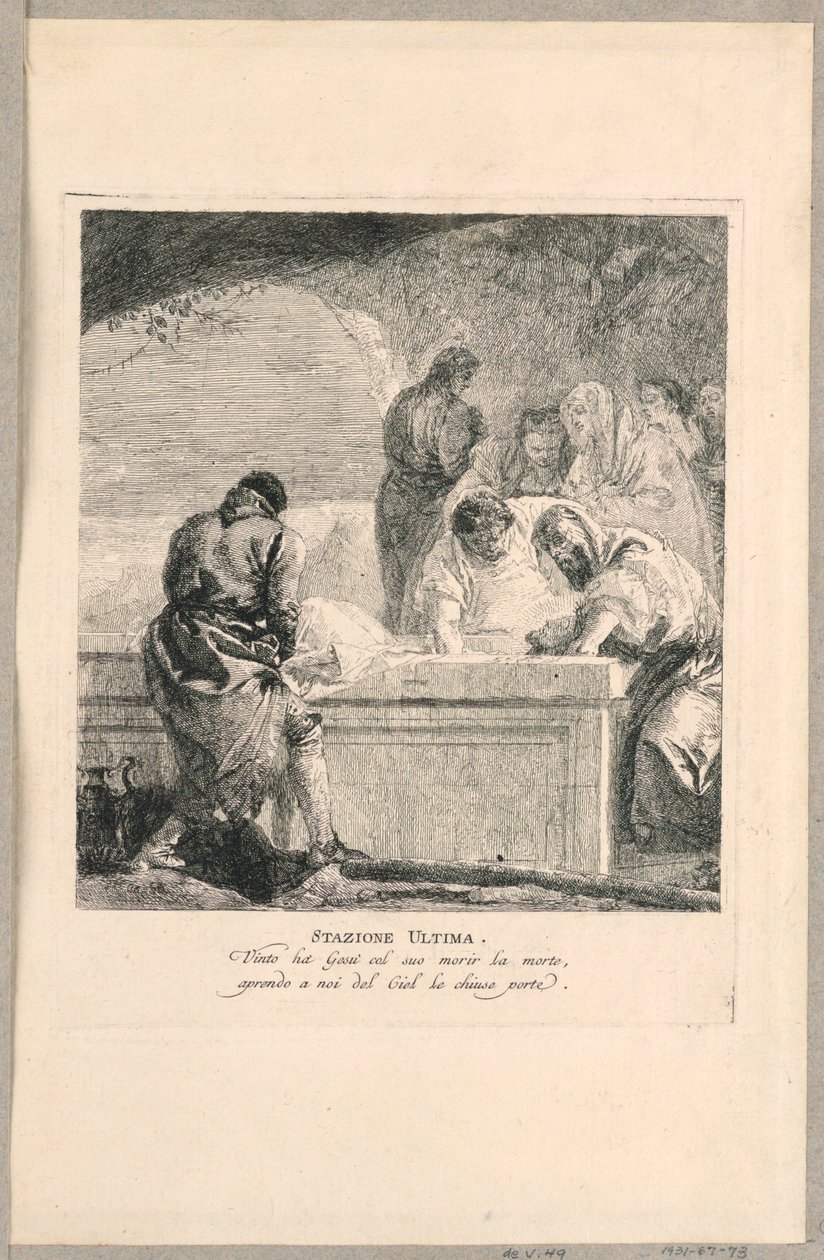 Vía crucis - Estación XIV, El Entierro de Giovanni Domenico Tiepolo