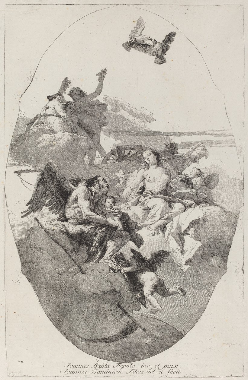 Venus Encomendando a Cupido al Tiempo de Giovanni Domenico Tiepolo after Giovanni Battista Tiepolo