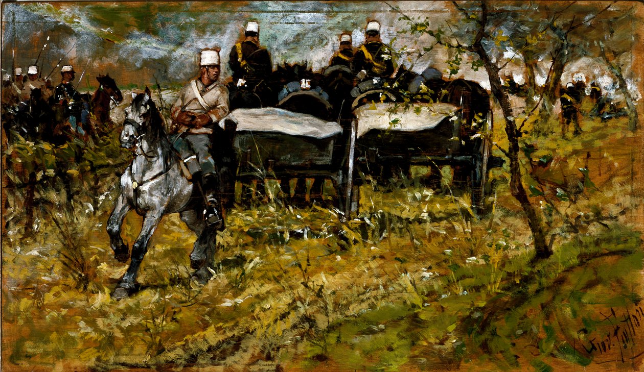 Maniobra de artillería de Giovanni Fattori
