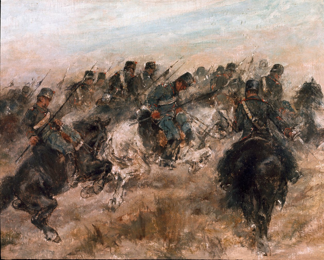 Campaña de Italia 1859: La carga de la caballería piamontesa. Pintura de Giovanni Fattori (1825-1908). Roma, Galería Nacional de Arte Moderno de Giovanni Fattori