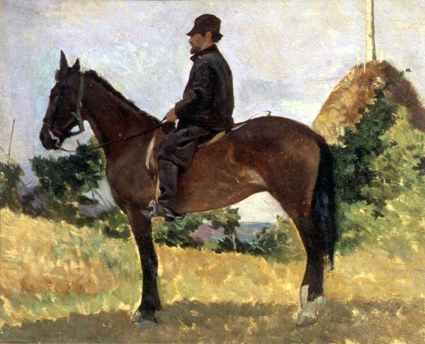 Diego Martelli montado a caballo de Giovanni Fattori