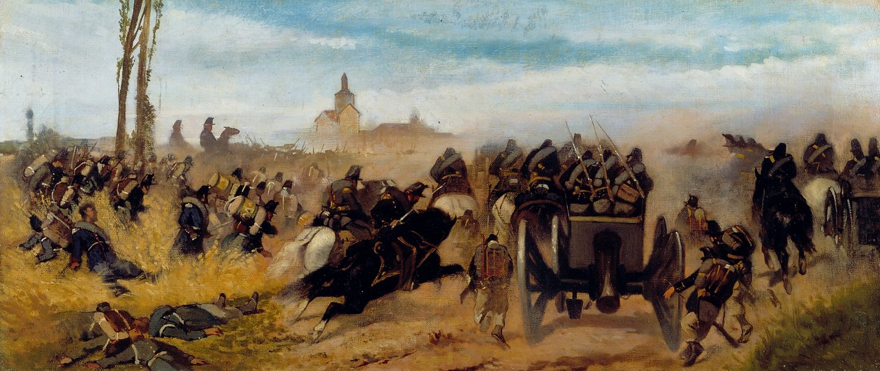 Episodio del asalto a la Virgen del Descubrimiento, c.1864 (óleo sobre lienzo) de Giovanni Fattori