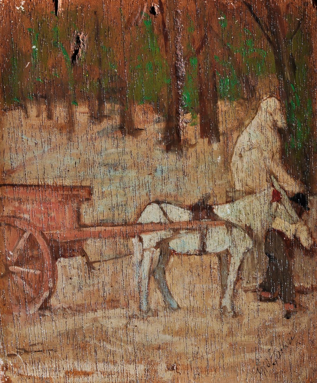 Impresión en el exterior de Porta Romana, c.1868-70 (óleo sobre tabla) de Giovanni Fattori