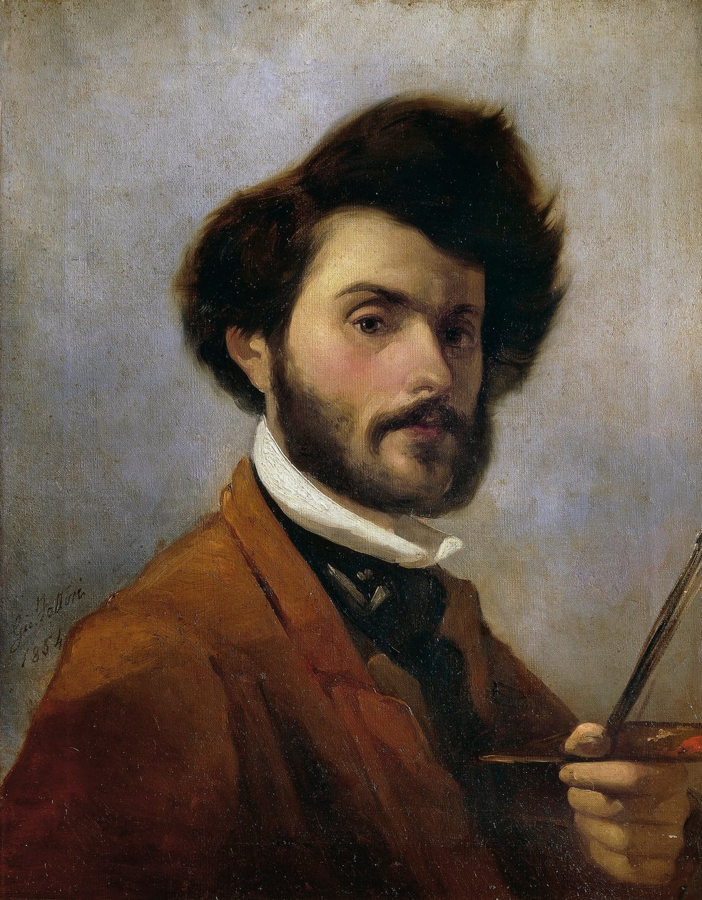 Italia, Florencia, Autorretrato a los 29 años de Giovanni Fattori