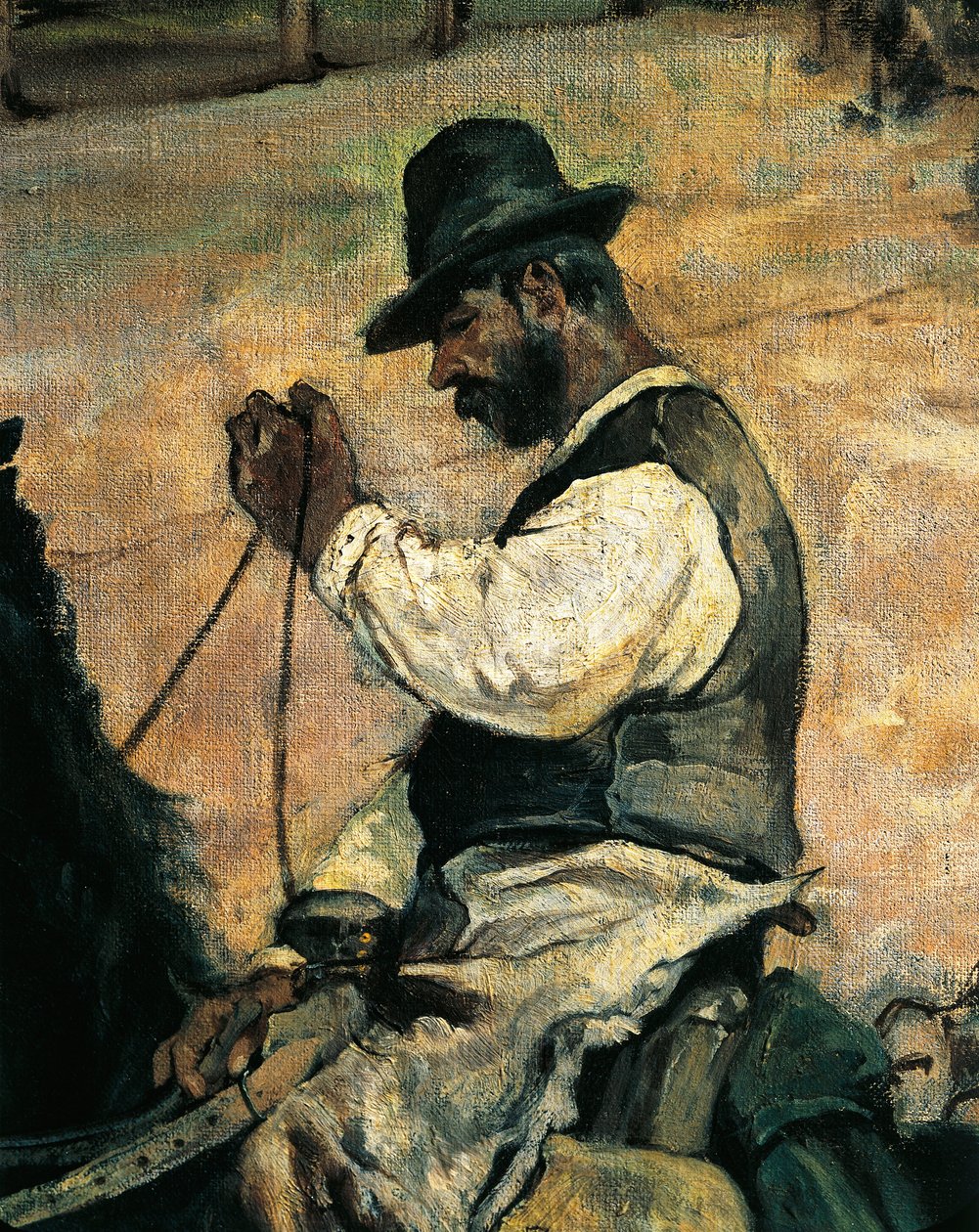 Marcado de toros jóvenes en Maremma, circa 1887, por Giovanni Fattori (1825-1908) (detalle) de Giovanni Fattori