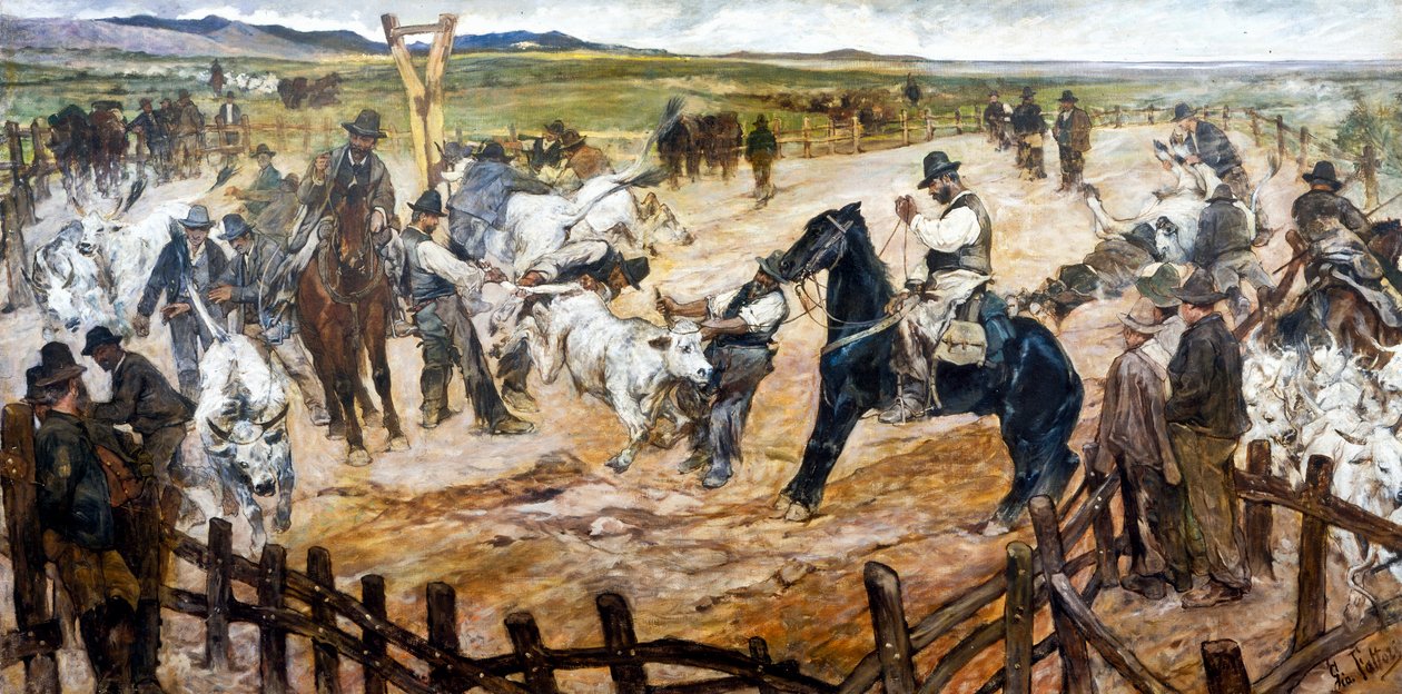 Mena en Maremma, c.1890-91 (óleo sobre lienzo) de Giovanni Fattori