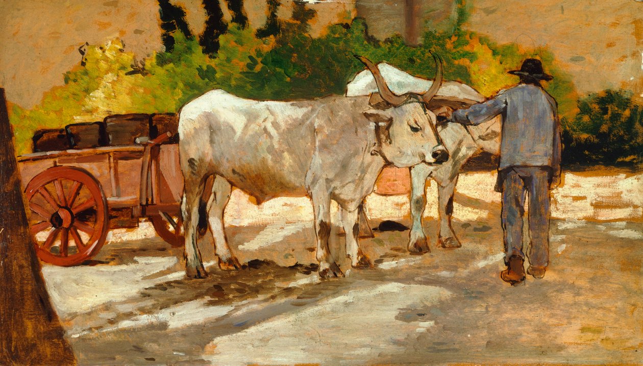 Bueyes en el Patio de Giovanni Fattori