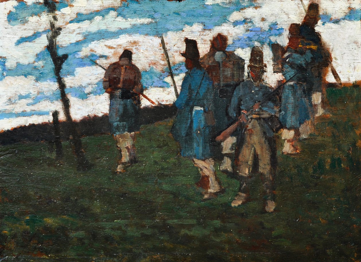 Soldados del 59, c.1859 (óleo sobre tabla) de Giovanni Fattori