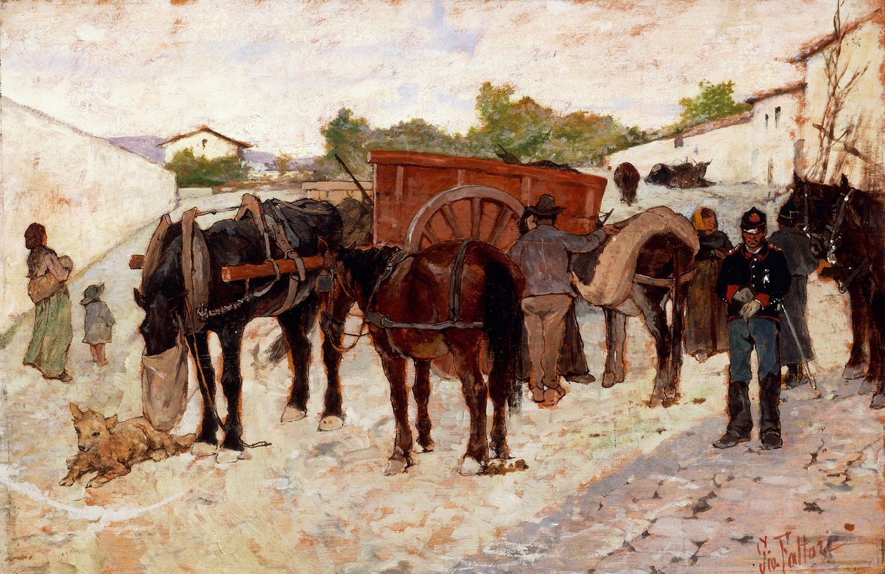 Deteniéndose en Maremma o escena de la vida campestre de Giovanni Fattori