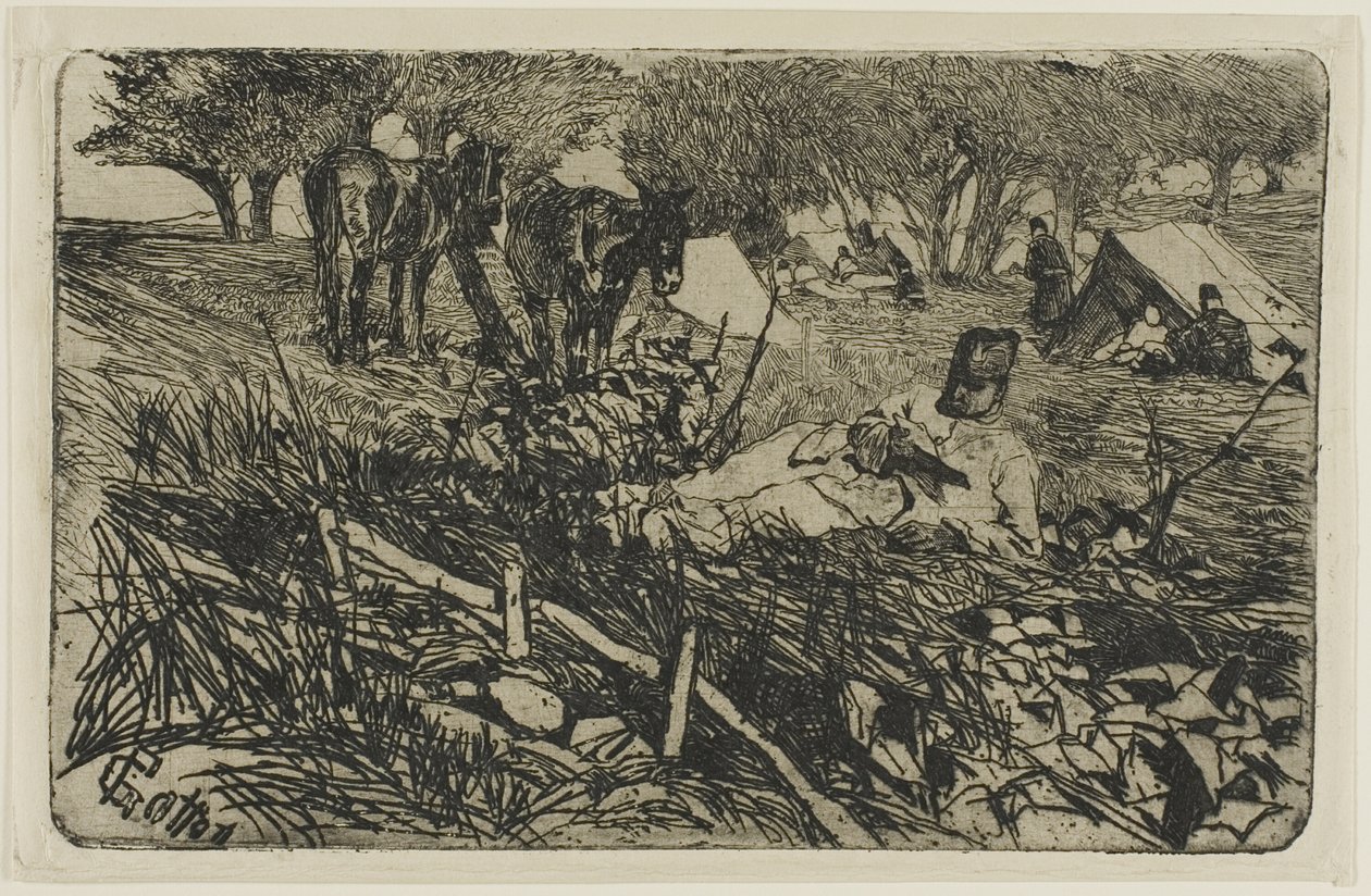 La carta en el campamento de Giovanni Fattori