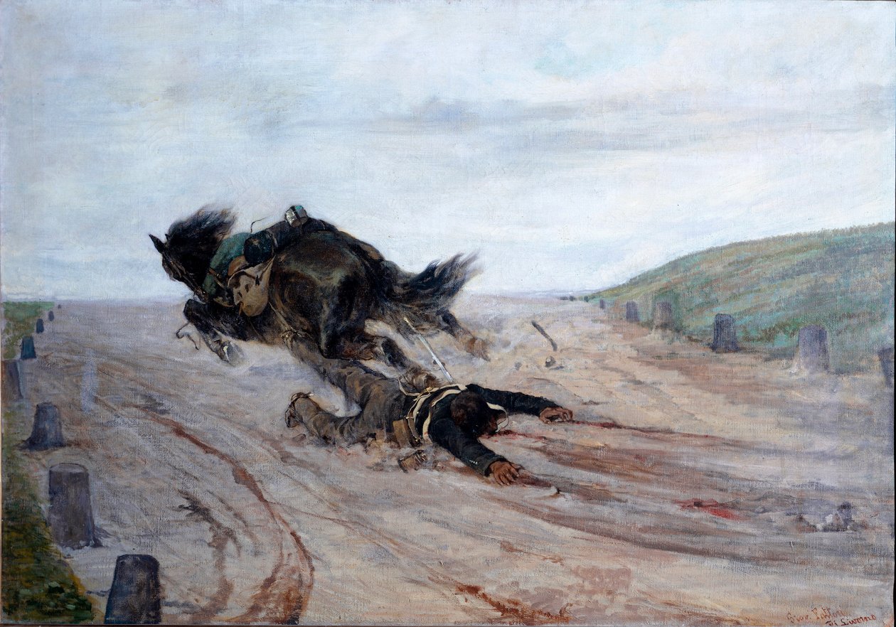 El pie en el caballo (Lo staffato) La caída del caballo de Giovanni Fattori