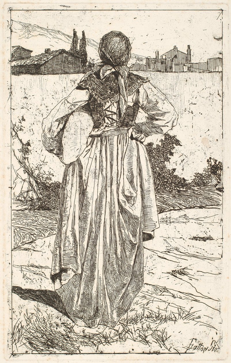 La mujer del gabro (Donna al gabbro) de Giovanni Fattori