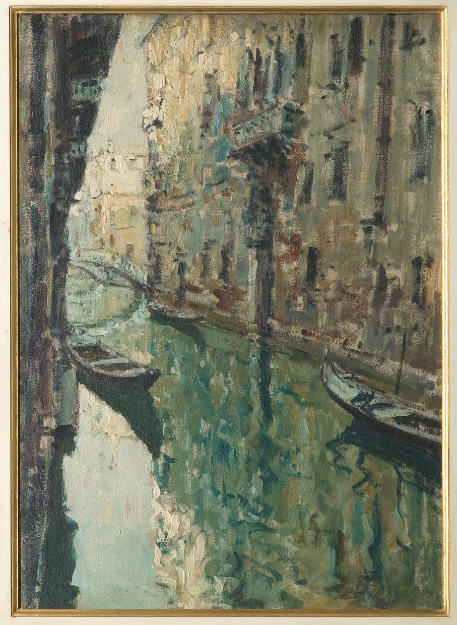 Canal veneciano (pintura al óleo) de Giovanni Forghieri