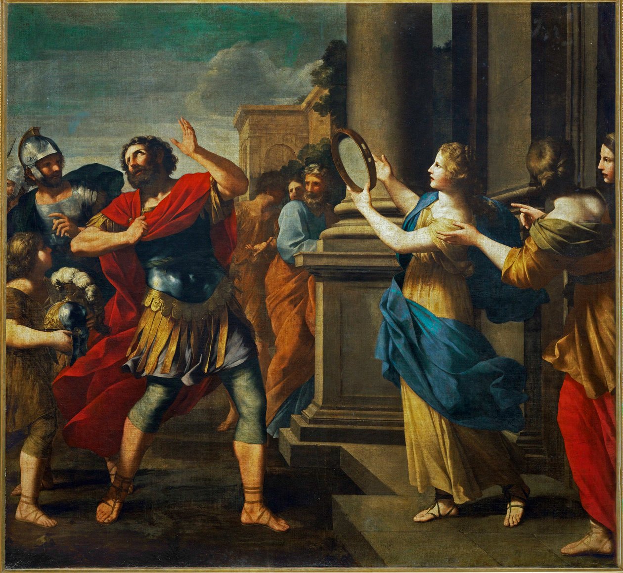 Jefté reconoce a su hija (pintura sobre lienzo) de Giovanni Francesco (1610-62) Romanelli