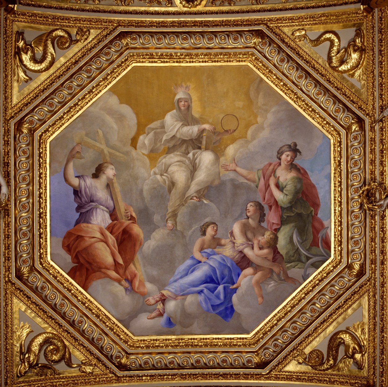 Religión y virtudes teológicas (Fe, Caridad, Esperanza) de Giovanni Francesco Romanelli