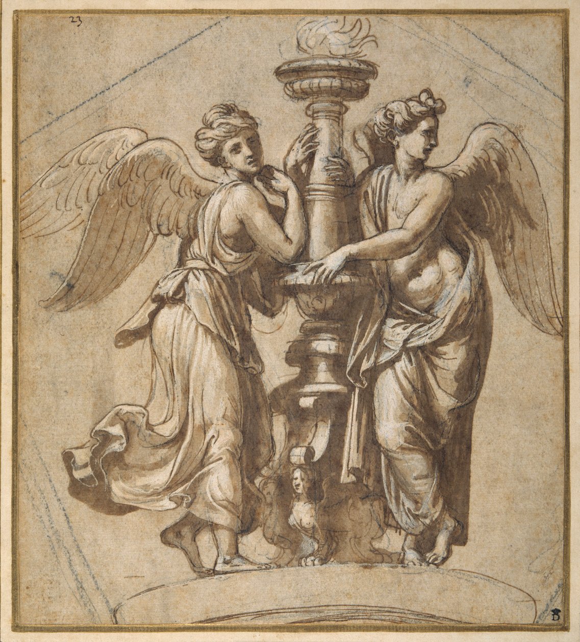 Victorias abrazando un candelabro de Giovanni Francesco (c.1488 1528) Penni