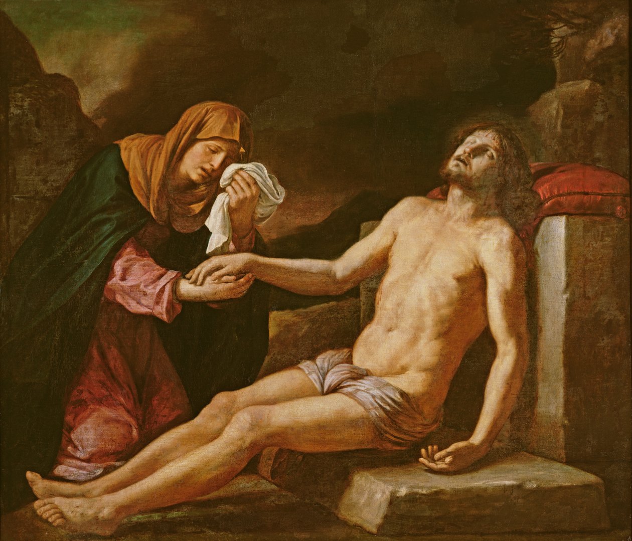Jesús llorado por la Virgen de Giovanni Francesco Barbieri