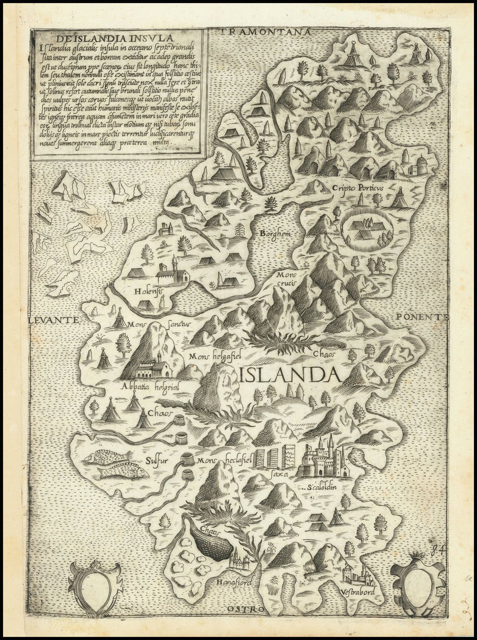 Mapa de Islandia de Giovanni Francesco Camocio de la década de 1560 de Giovanni Francesco Camocio