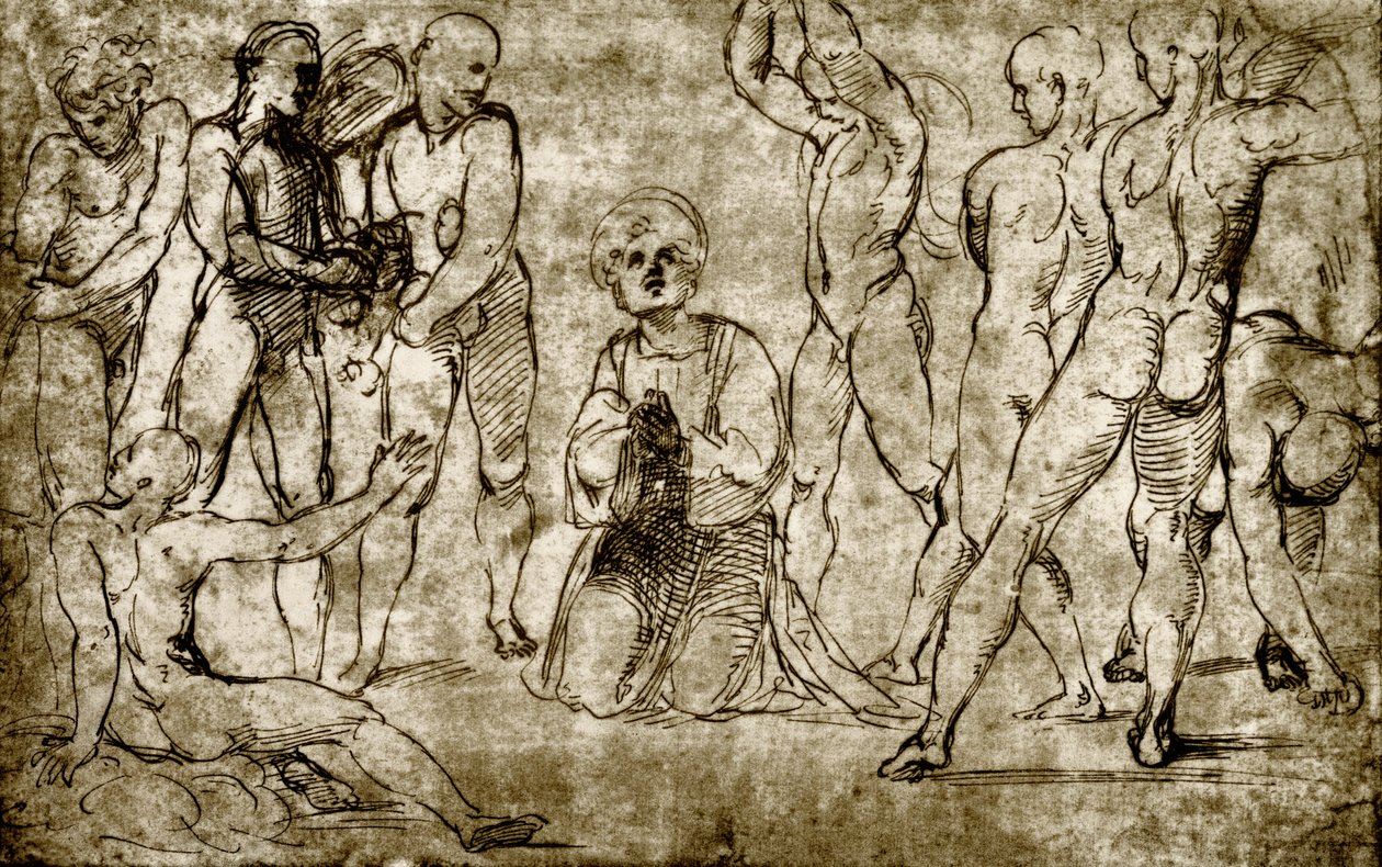 Lapidación de San Esteban de Giovanni Francesco Penni