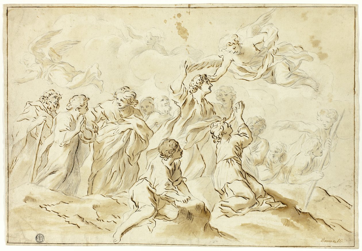 Bendecido ascendiendo al cielo de Giovanni Francesco Romanelli