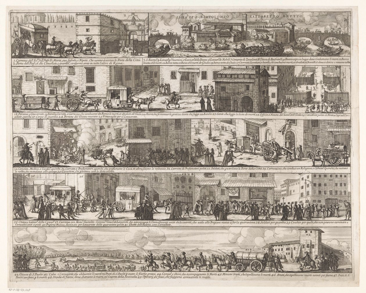 Mario Chigi llega a Roma plaga La peste en Roma 1656-1657 (título de la serie) de Giovanni Giacomo de