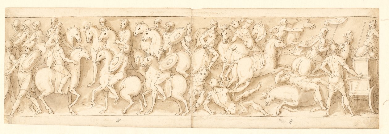 32 copias después de la columna de Marco Aurelio, Piazza Colonna en Roma de Giovanni Guerra