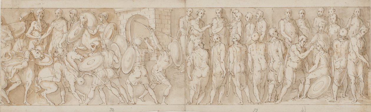 Restauración moderna (XL); un jefe alemán se rinde (XLI); una visita al campamento romano (inicio de XLII) de Giovanni Guerra