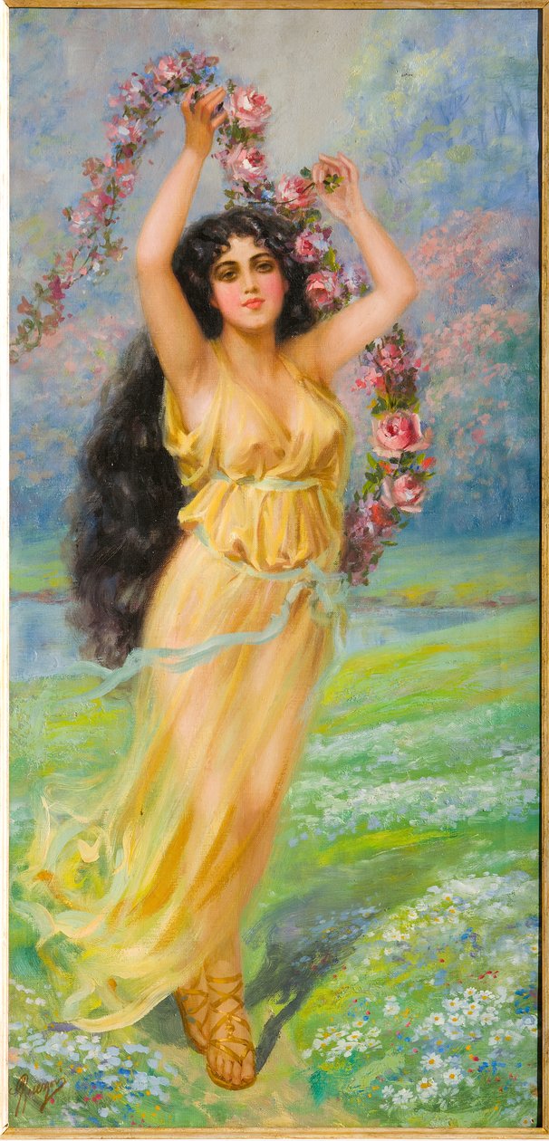 Joven ninfa (óleo sobre lienzo) de Giovanni Guerzoni
