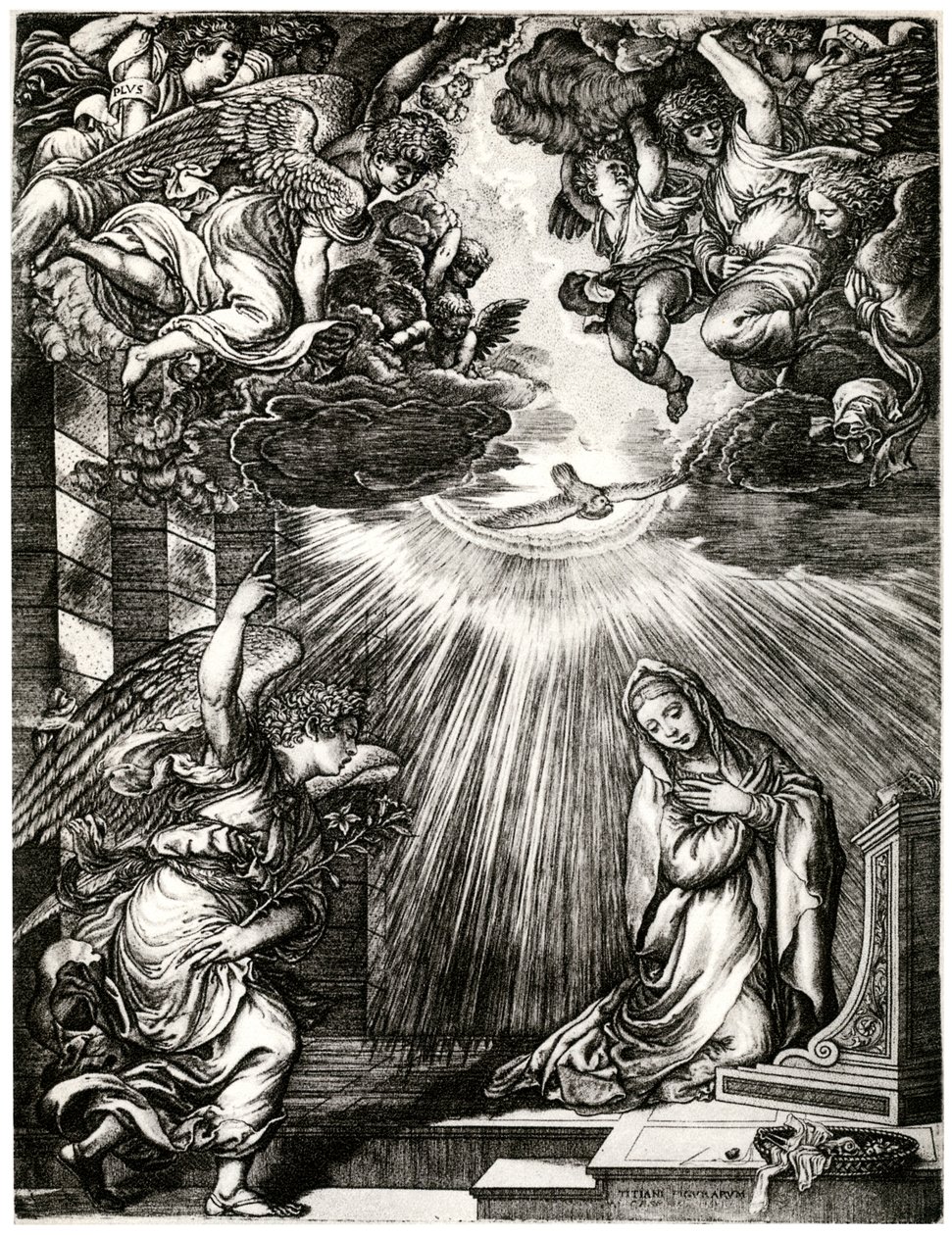 Anunciación, siglo XVI, 1937 de Giovanni Jacopo Caraglio