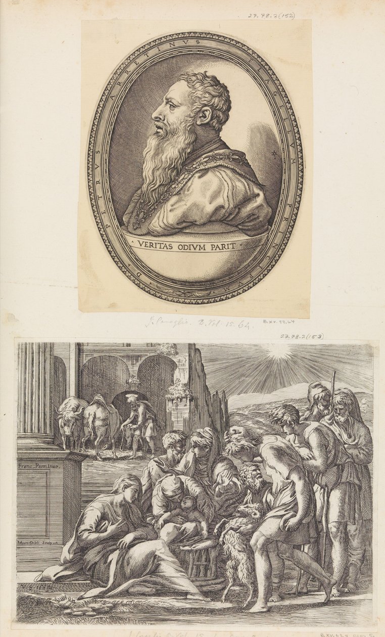 La adoración de los pastores de Giovanni Jacopo Caraglio