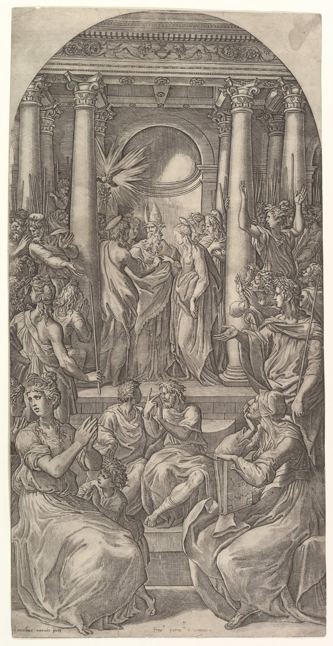 El matrimonio de la Virgen, ca. 1525 de Giovanni Jacopo Caraglio