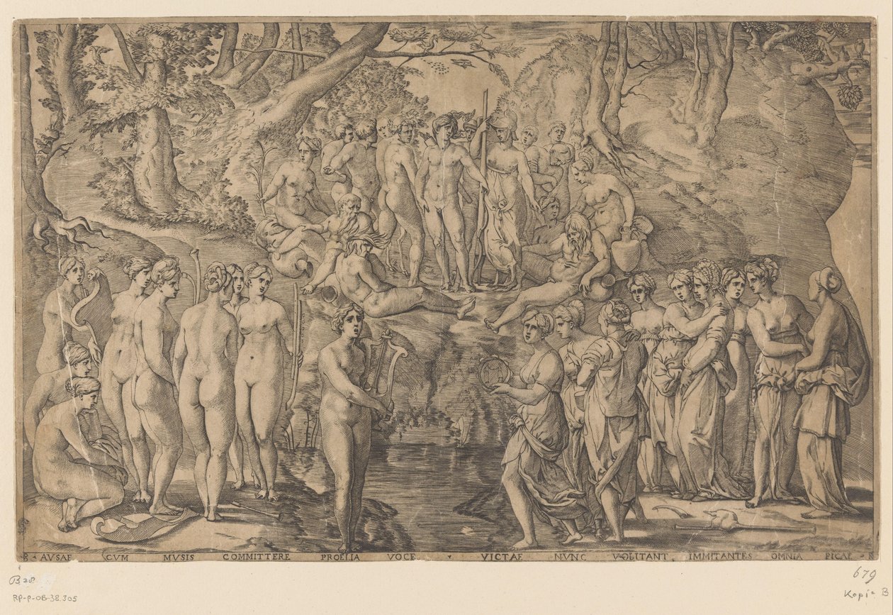 Concurso entre las Musas y las Pierides de Giovanni Jacopo Caraglio