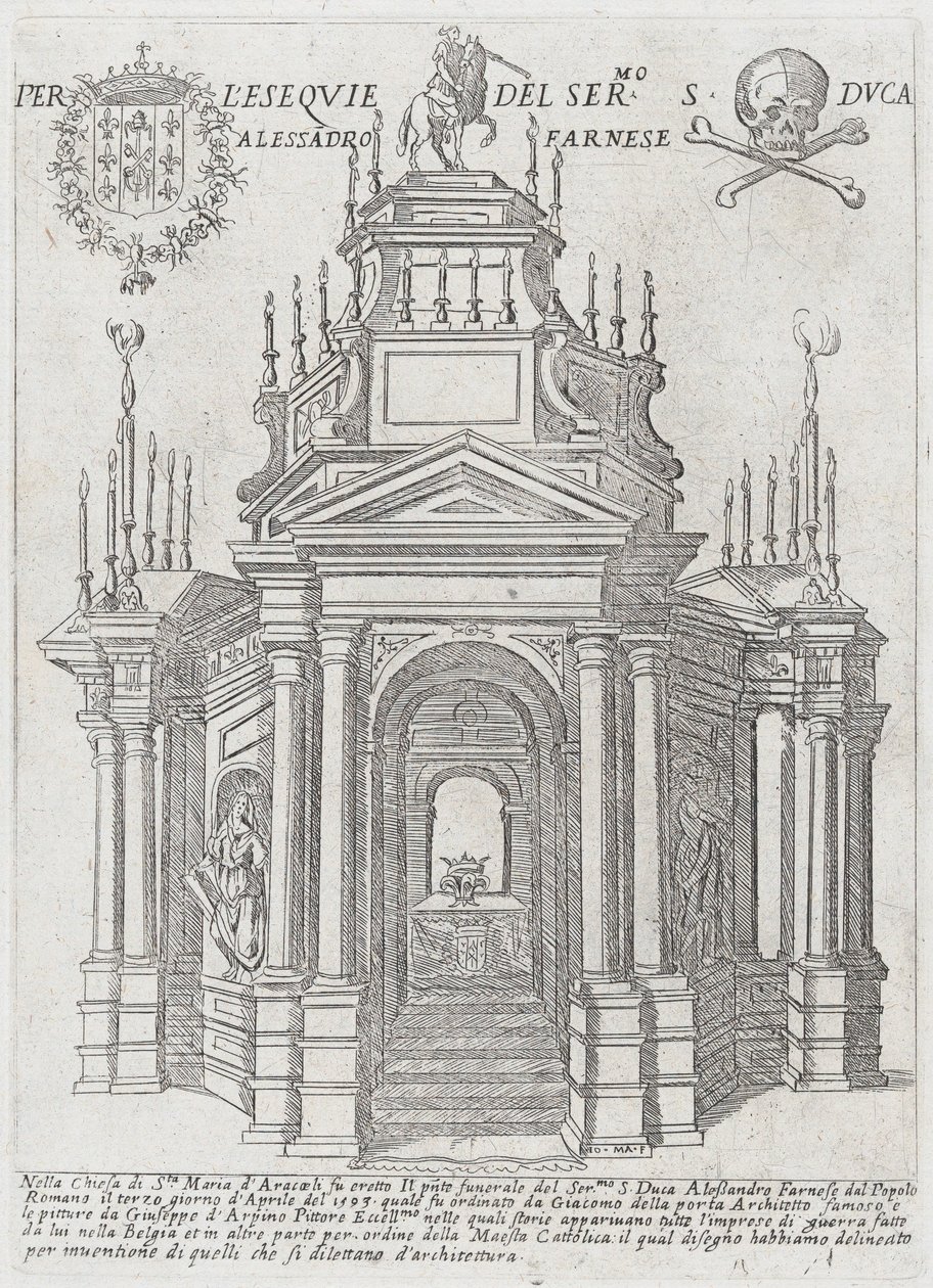 Catafalco para el Duque Alessandro Farnese, 1593 de Giovanni Maggi