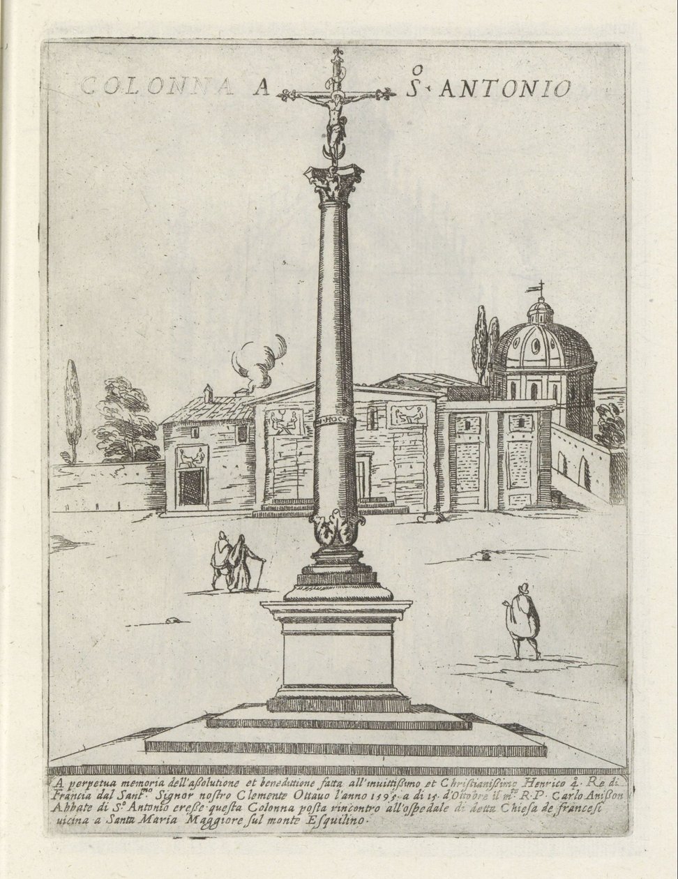 columna de san antonio Colonna a S. Antonio (título sobre objeto) Monumentos y edificios modernos y antiguos en Roma (título de la serie) Ornamenti di fabriche antichi et moderni dell
