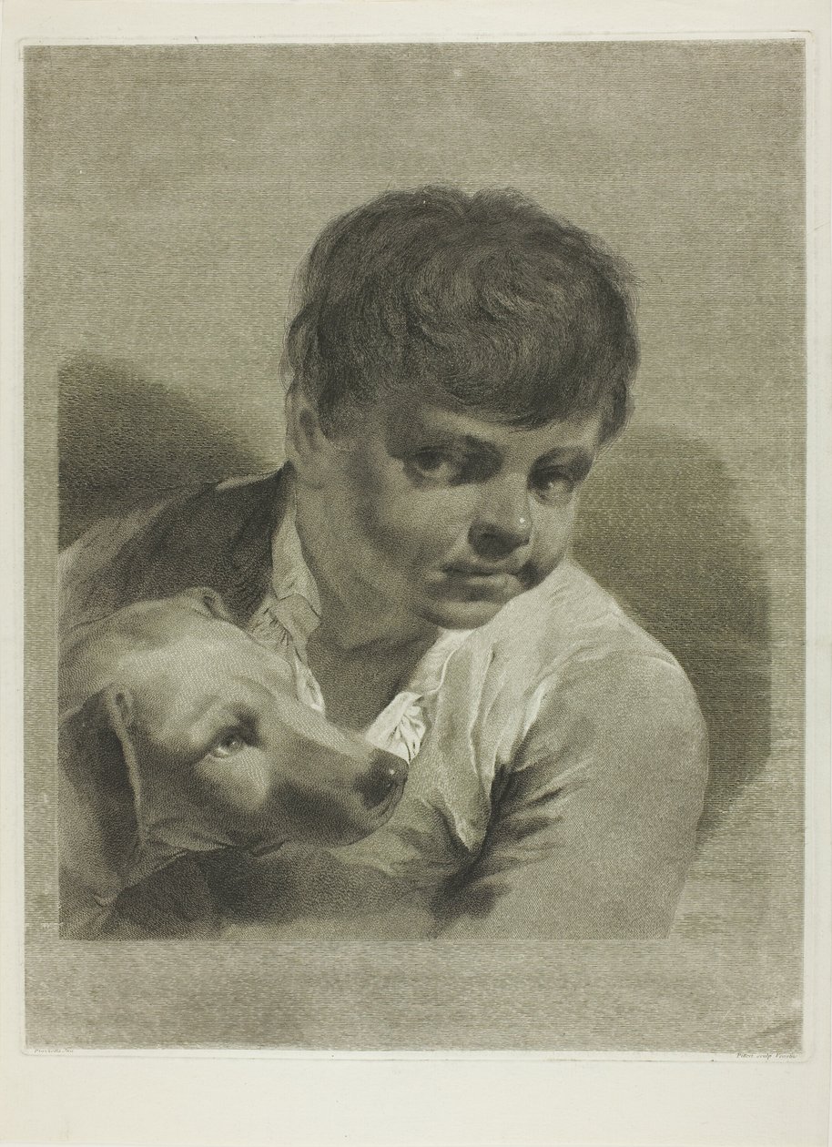 Un niño con un perro de Giovanni Marco Pitteri
