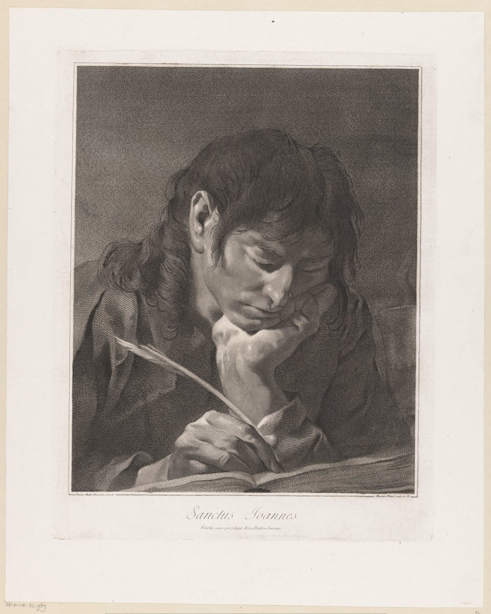 el apóstol juan Sanctus Joannes (título sobre objeto) Los Apóstoles (título de la serie) de Giovanni Marco Pitteri