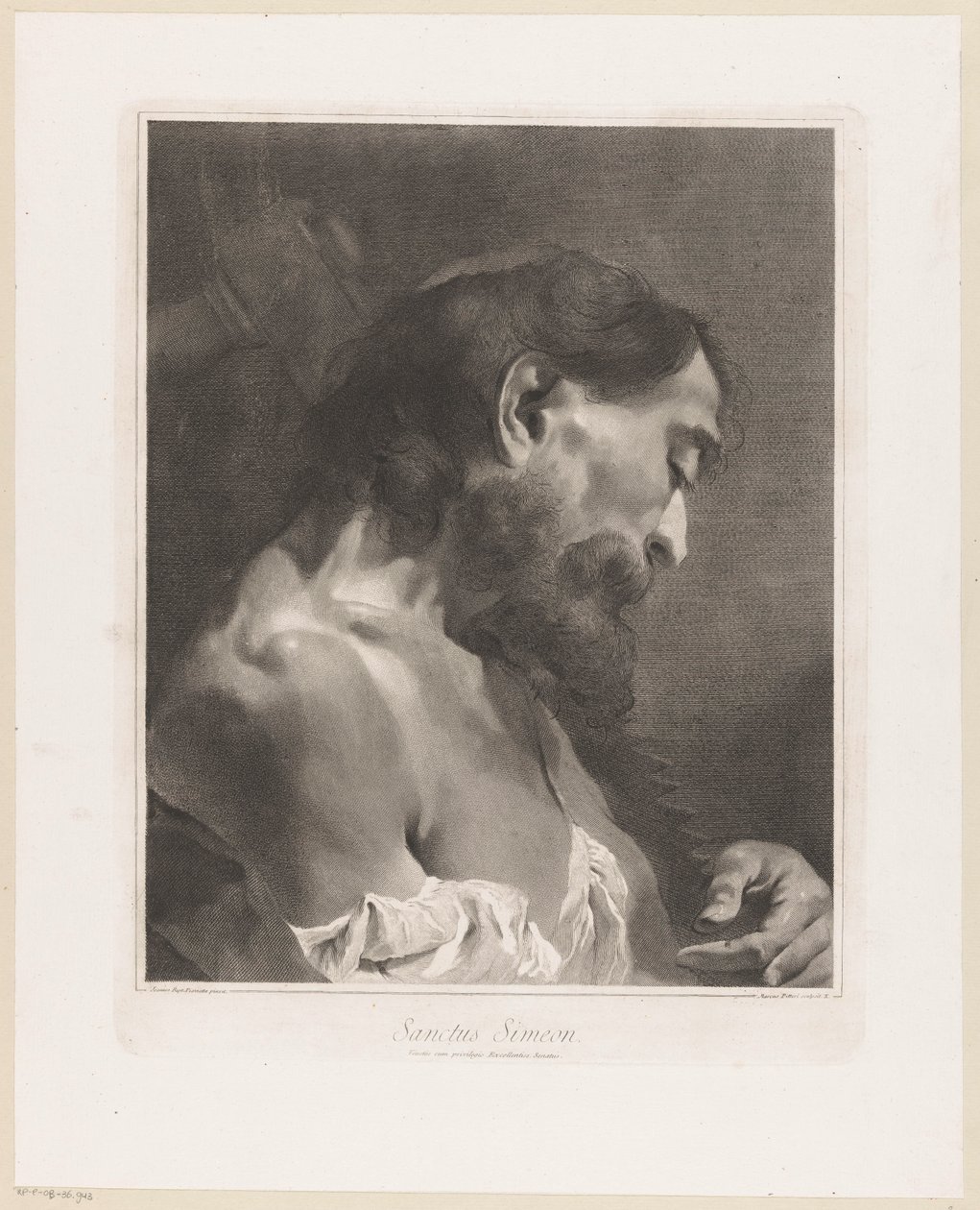 Apóstol Simón Sanctus Simeon (título sobre el objeto) Apostelen (título de la serie) de Giovanni Marco Pitteri
