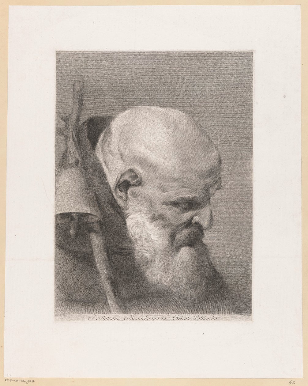 De heilige Antonio de Grote San Antonio, Patriarca de los Monjes en Griente (título sobre objeto) de Giovanni Marco Pitteri
