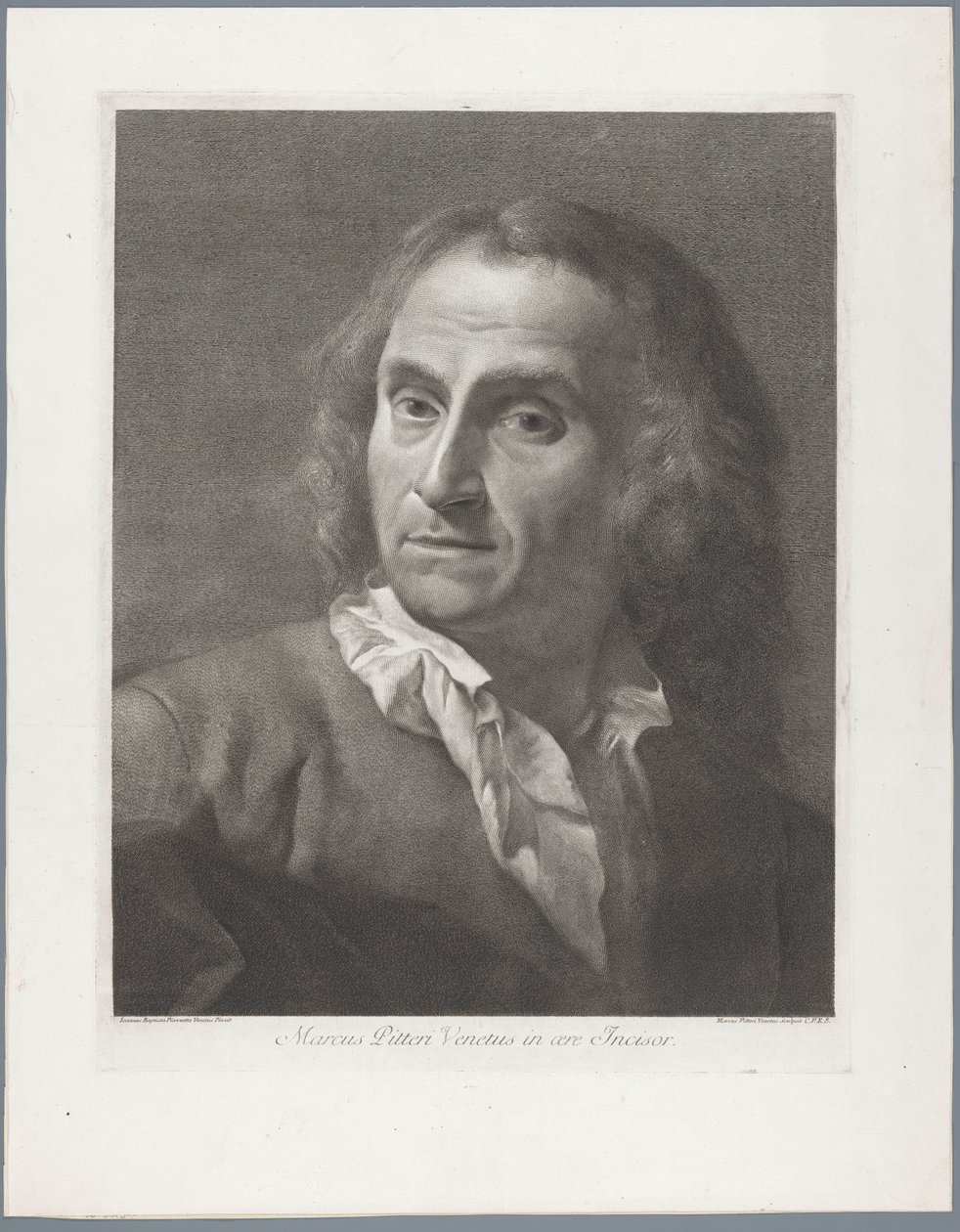 Portret van grabador Giovanni Marco Pitteri Marcus Pitteri Blue Engraver in Air (título sobre el objeto) de Giovanni Marco Pitteri