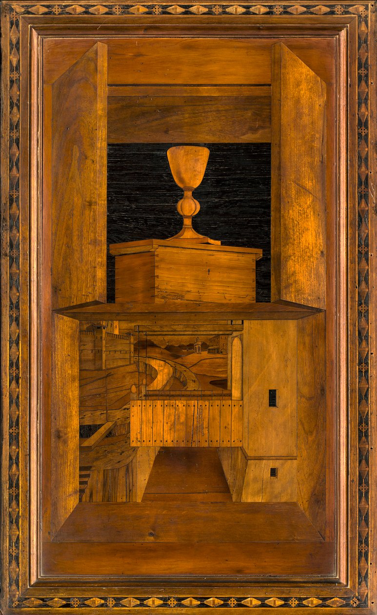 Coro canónico de madera, Incrustado por Giovanni Maria Platina 1484, Sitial superior de Giovanni Maria Platina