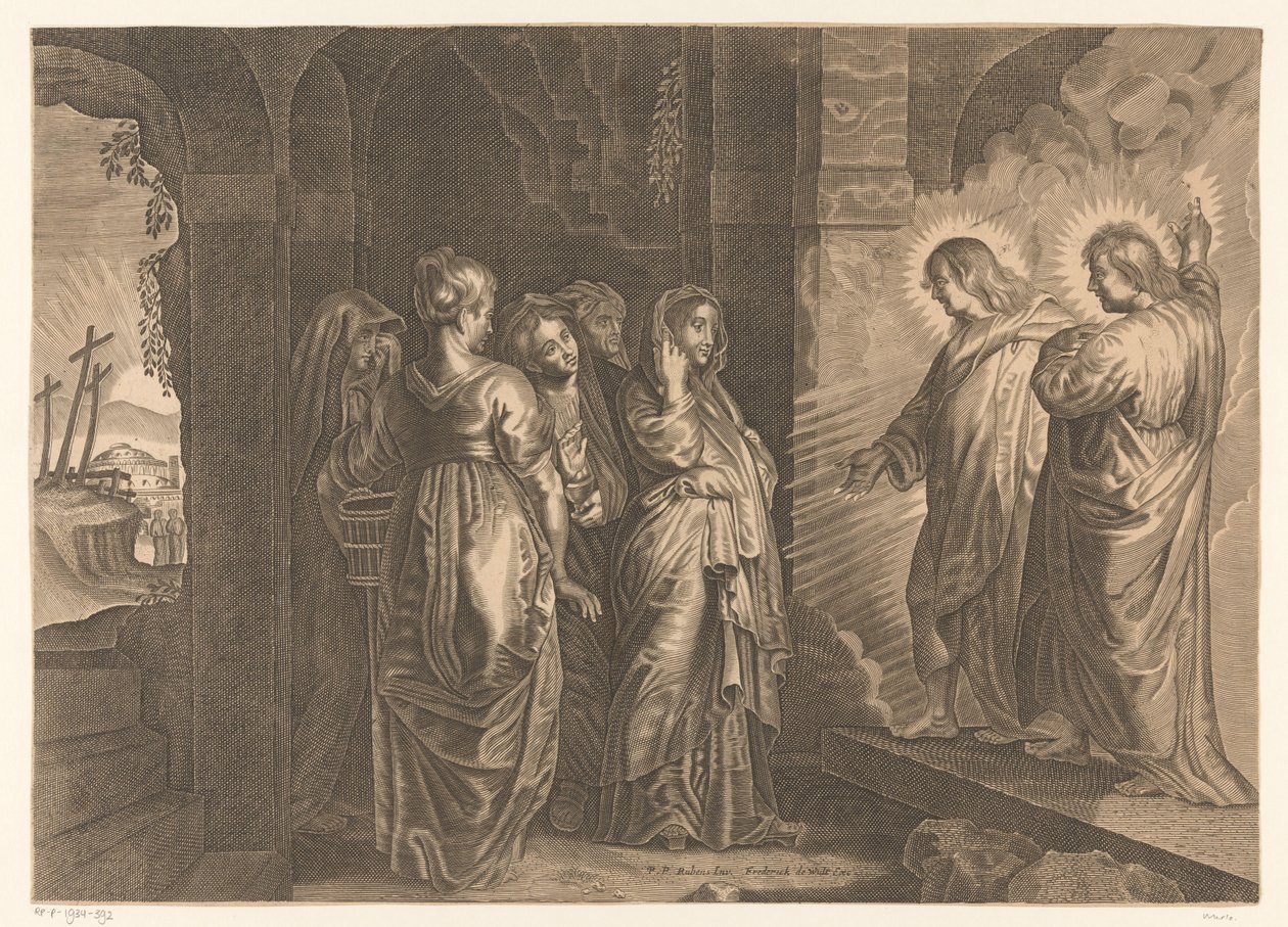 Mujeres santas en la tumba de Cristo de Giovanni Merlo (attributed to)